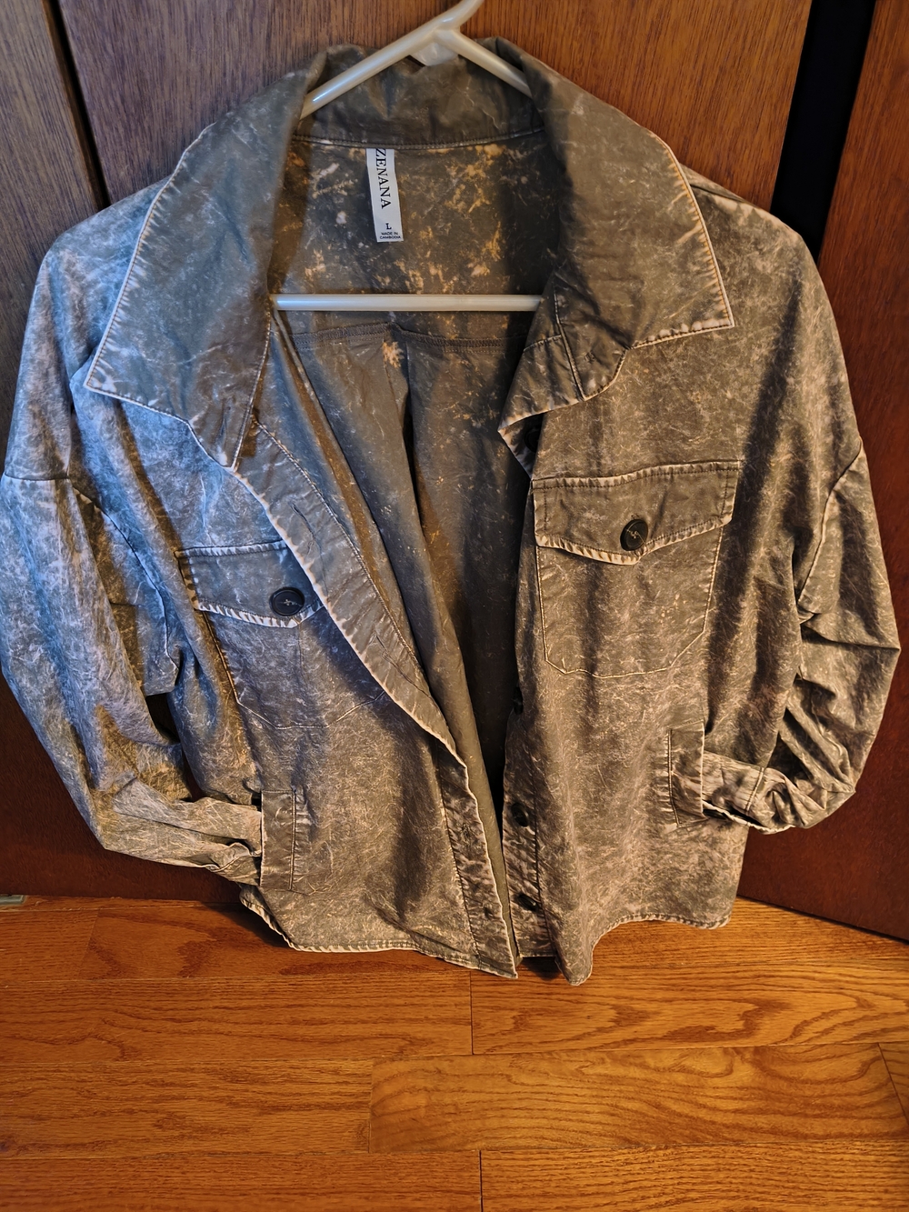 Zavana Women’s Washed Gray Utility Jacket